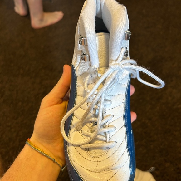 Air Jordan 12 Xii Retro Bg White French Blue B-grade Gs 6y 153265 113 - Picture 9 of 11